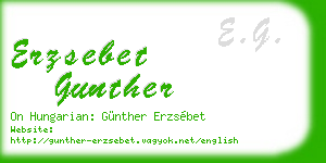 erzsebet gunther business card